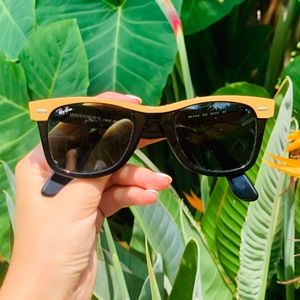 Ray Ban Wayfarer II Black & Gold Sunglasses